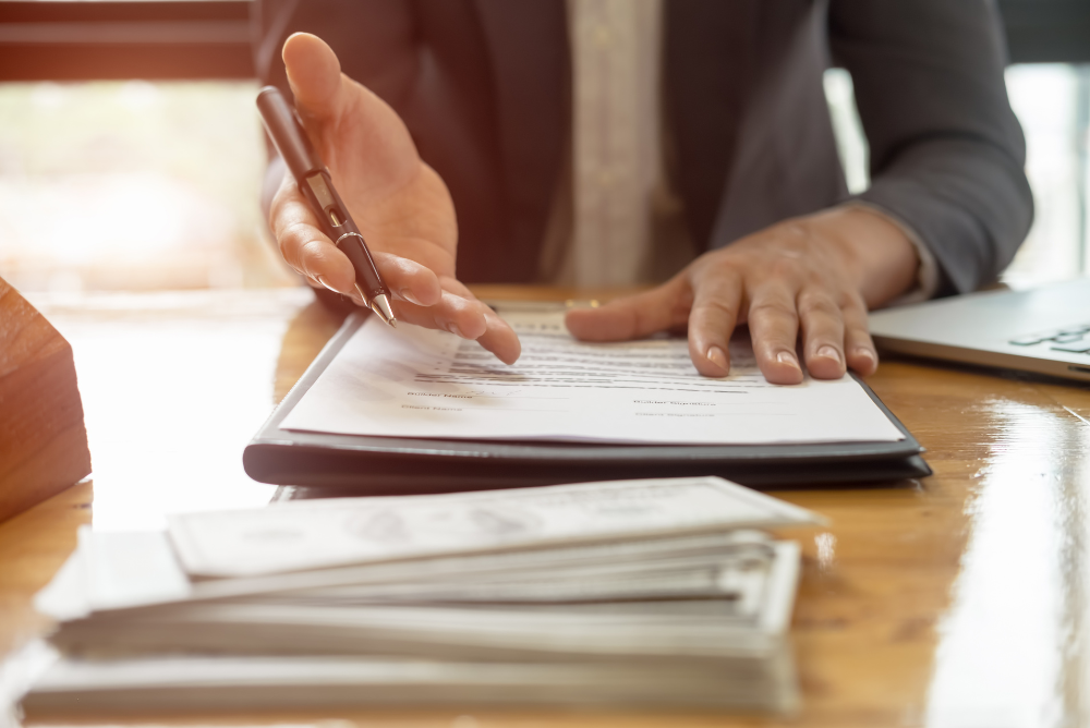 image of person reviewing paperwork